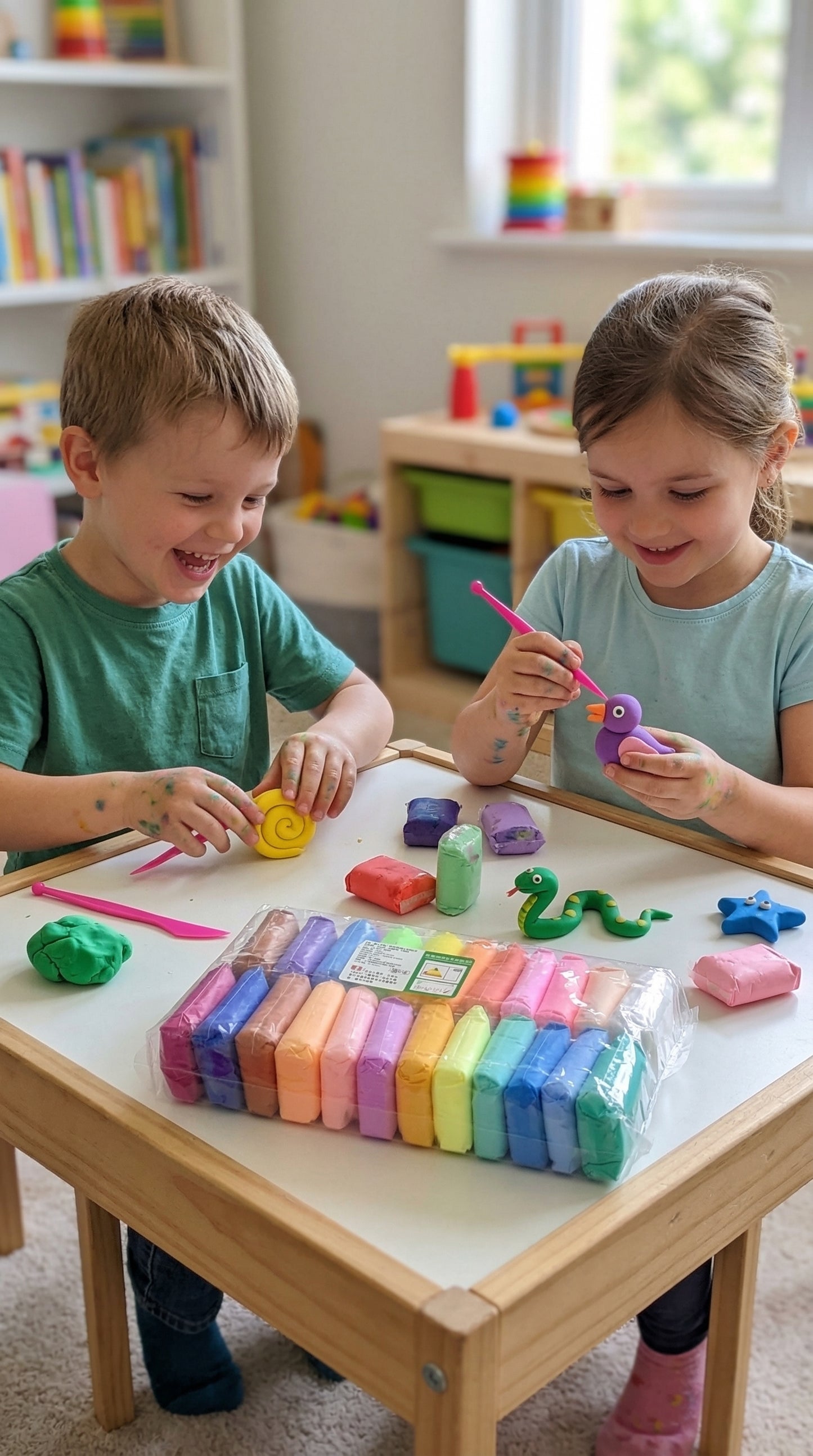 Bouncing clay- Light Clay Set,Super Soft Modeling Clay, Easy to Shape, Good Extension, Non-Sticky