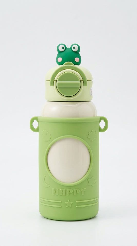 WATER BOTTLE IN PASTEL COLOURS WITH A SILICONE COVER |  650 ML | STAINLESS STEEL