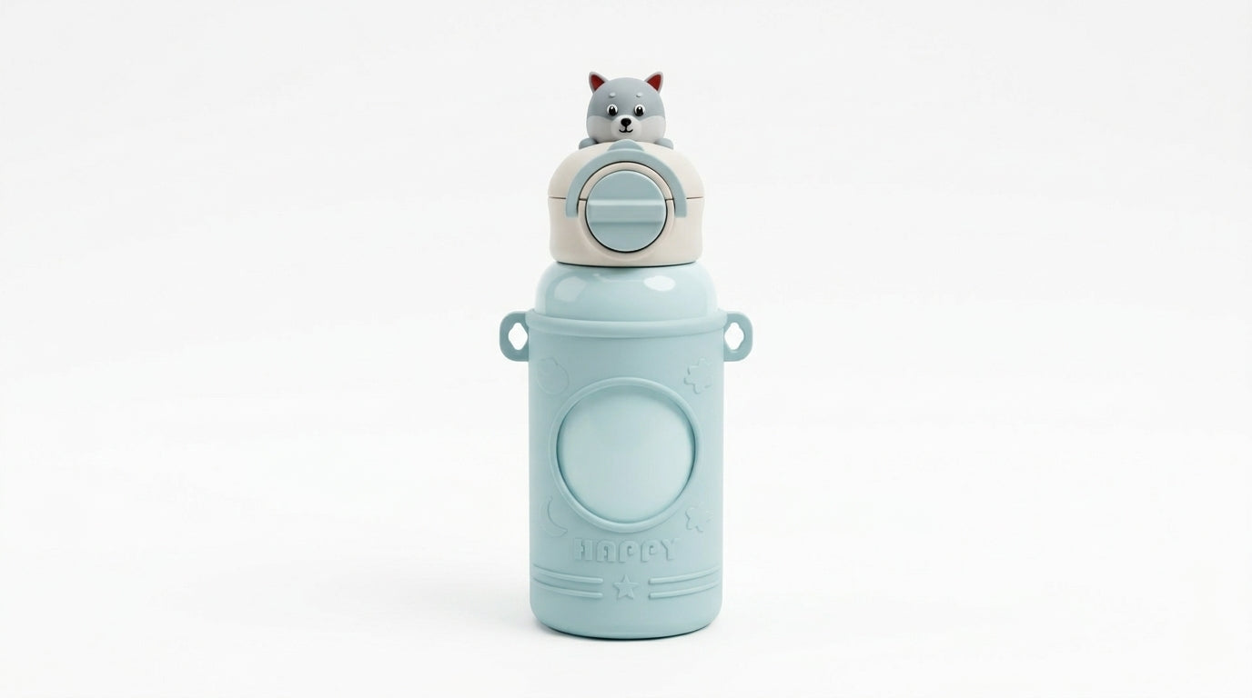 WATER BOTTLE IN PASTEL COLOURS WITH A SILICONE COVER |  650 ML | STAINLESS STEEL