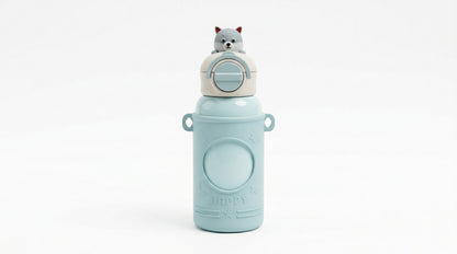 WATER BOTTLE IN PASTEL COLOURS WITH A SILICONE COVER |  650 ML | STAINLESS STEEL