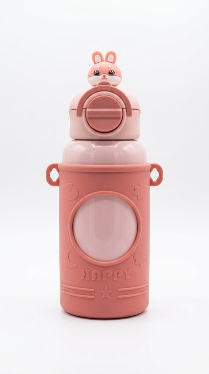 WATER BOTTLE IN PASTEL COLOURS WITH A SILICONE COVER |  650 ML | STAINLESS STEEL