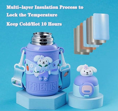 Kids Water Bottle - Water Bottle for School - Sipper Water Bottle for Kids - Waterbottle for Girls and Boys, Stainless Steel 316, Spill-Proof, BPA-Free, Perfect for School and Play.