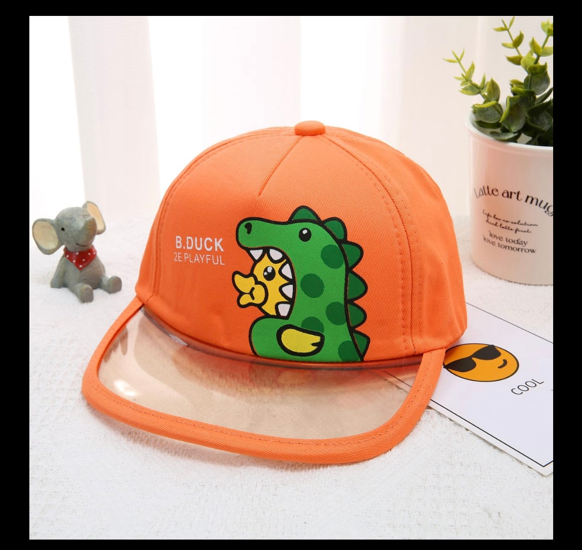 Dinosaur theme cap for kids - kids cap hat for boys girls toddler, cartoon caps for kids , caps for teen , adjustable cottom sun protection summer hat cap for boys girl