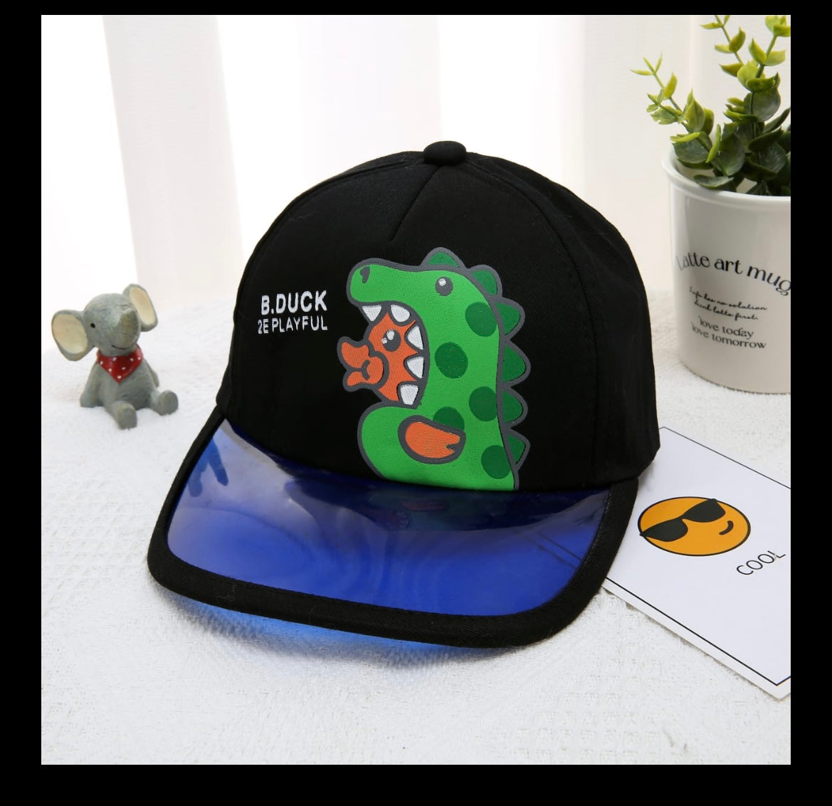 Dinosaur theme cap for kids - kids cap hat for boys girls toddler, cartoon caps for kids , caps for teen , adjustable cottom sun protection summer hat cap for boys girl