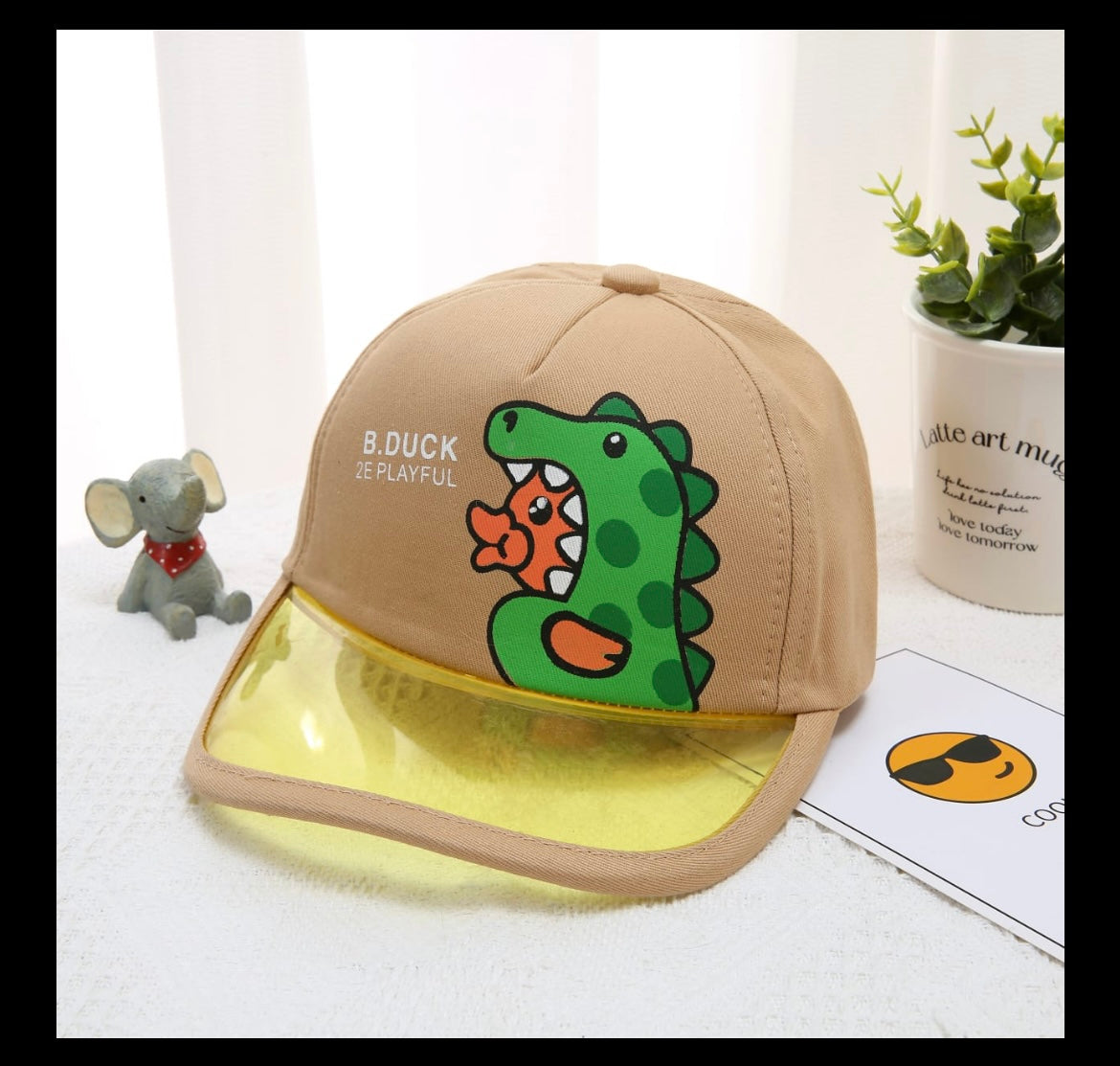 Dinosaur theme cap for kids - kids cap hat for boys girls toddler, cartoon caps for kids , caps for teen , adjustable cottom sun protection summer hat cap for boys girl