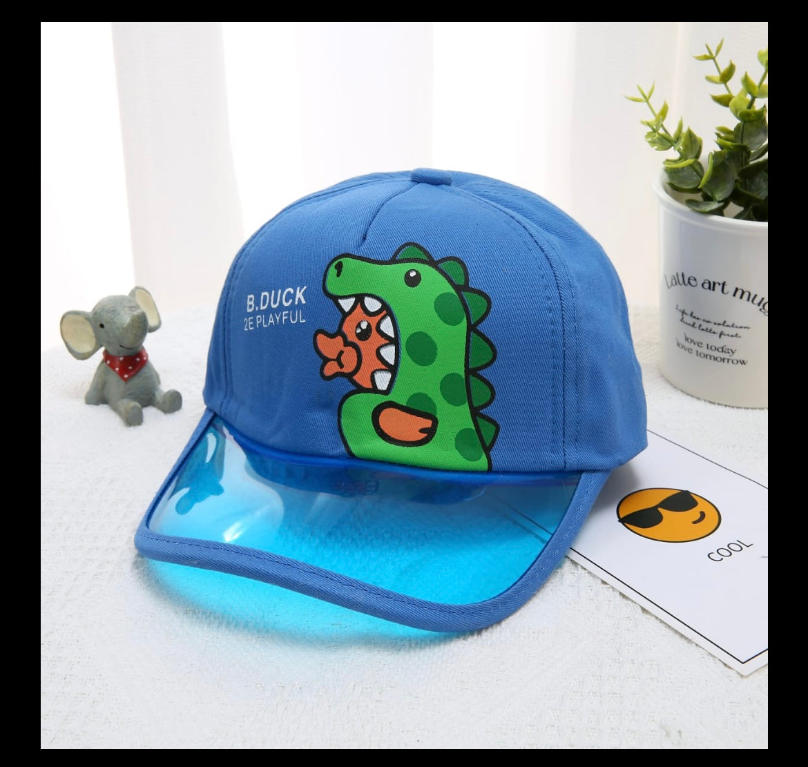 Dinosaur theme cap for kids - kids cap hat for boys girls toddler, cartoon caps for kids , caps for teen , adjustable cottom sun protection summer hat cap for boys girl