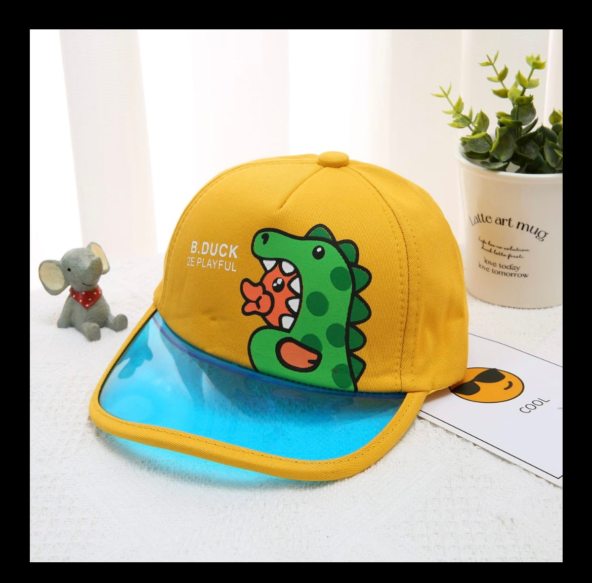 Dinosaur theme cap for kids - kids cap hat for boys girls toddler, cartoon caps for kids , caps for teen , adjustable cottom sun protection summer hat cap for boys girl