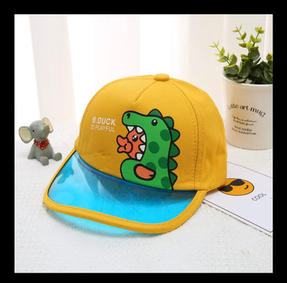 Dinosaur theme cap for kids - kids cap hat for boys girls toddler, cartoon caps for kids , caps for teen , adjustable cottom sun protection summer hat cap for boys girl