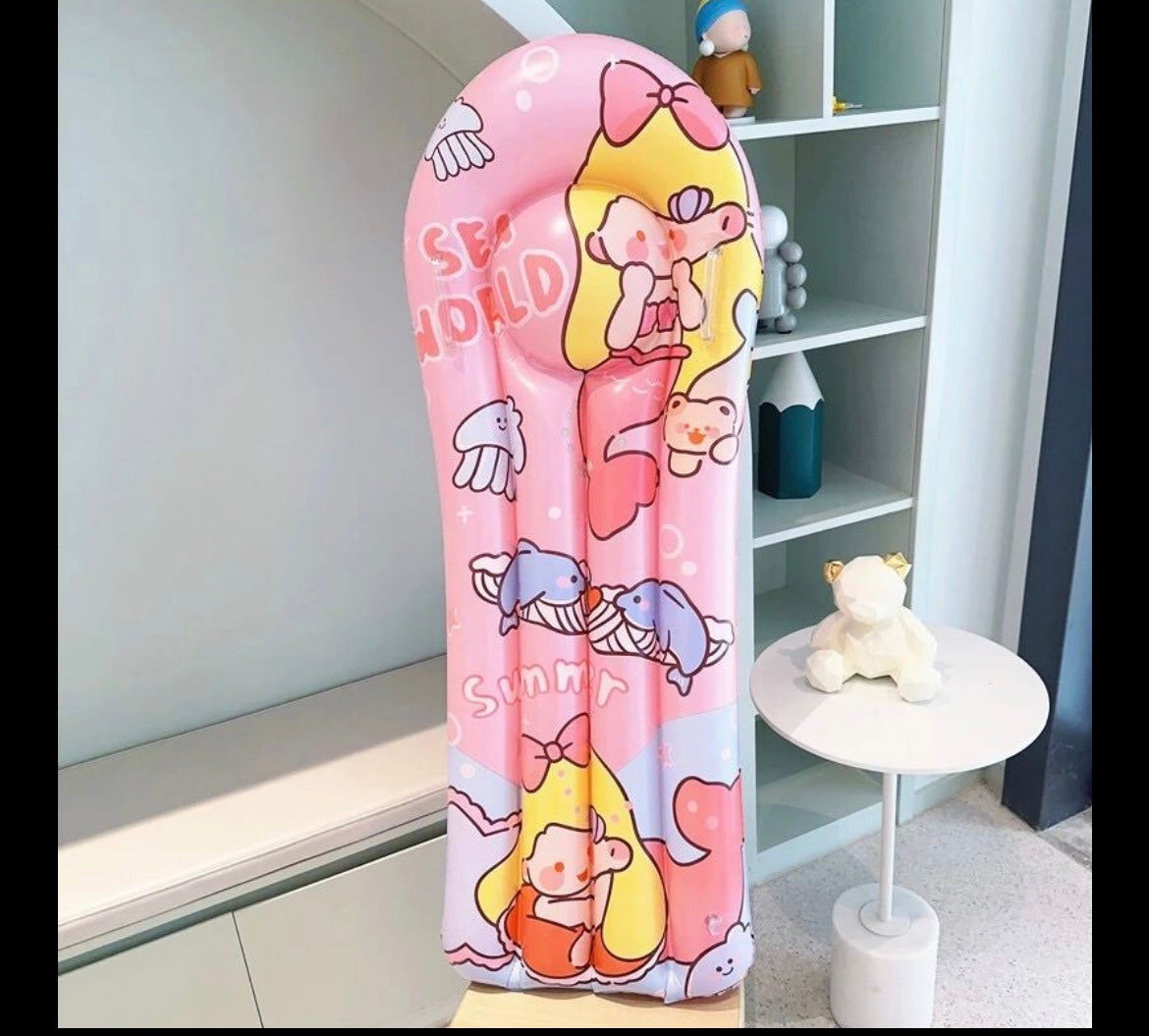 Children's Inflatable Surfboard Water Play Toys Cartoon Bed Swimming Training Paddling Board, Size - 112x36 cms.