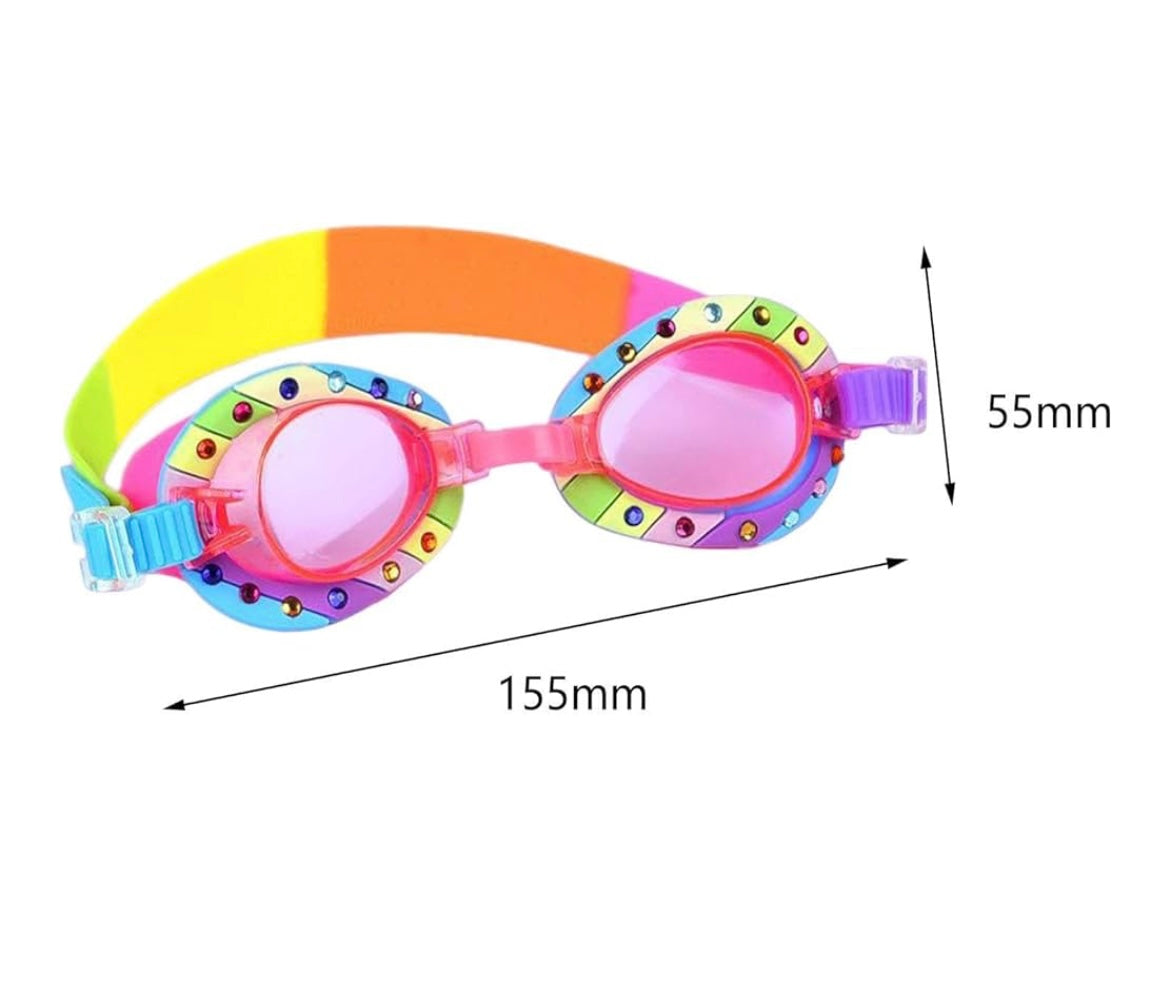Kids Swim Goggles Clear Vision Pool Goggles Cute Children's Swimming Goggles Style B | 1 Kids Swim Goggles 1 Goggles Box | Material ~ Silicone | Color ~ Clear