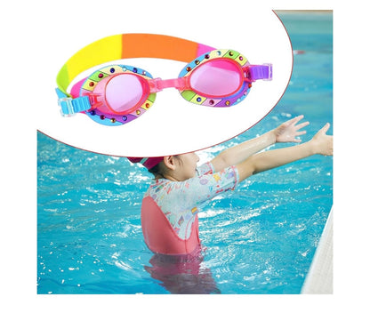 Kids Swim Goggles Clear Vision Pool Goggles Cute Children's Swimming Goggles Style B | 1 Kids Swim Goggles 1 Goggles Box | Material ~ Silicone | Color ~ Clear