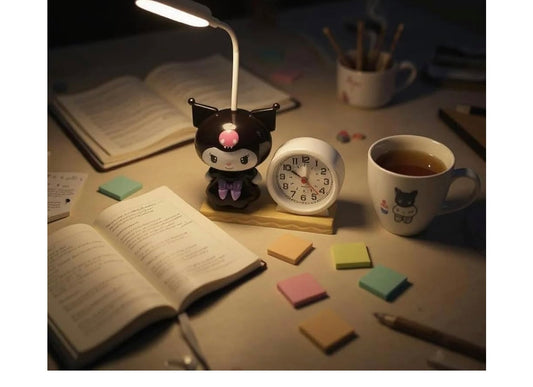 Cutest 2-in-1 Kuromi Desktop LED Lamp Cum Watch.