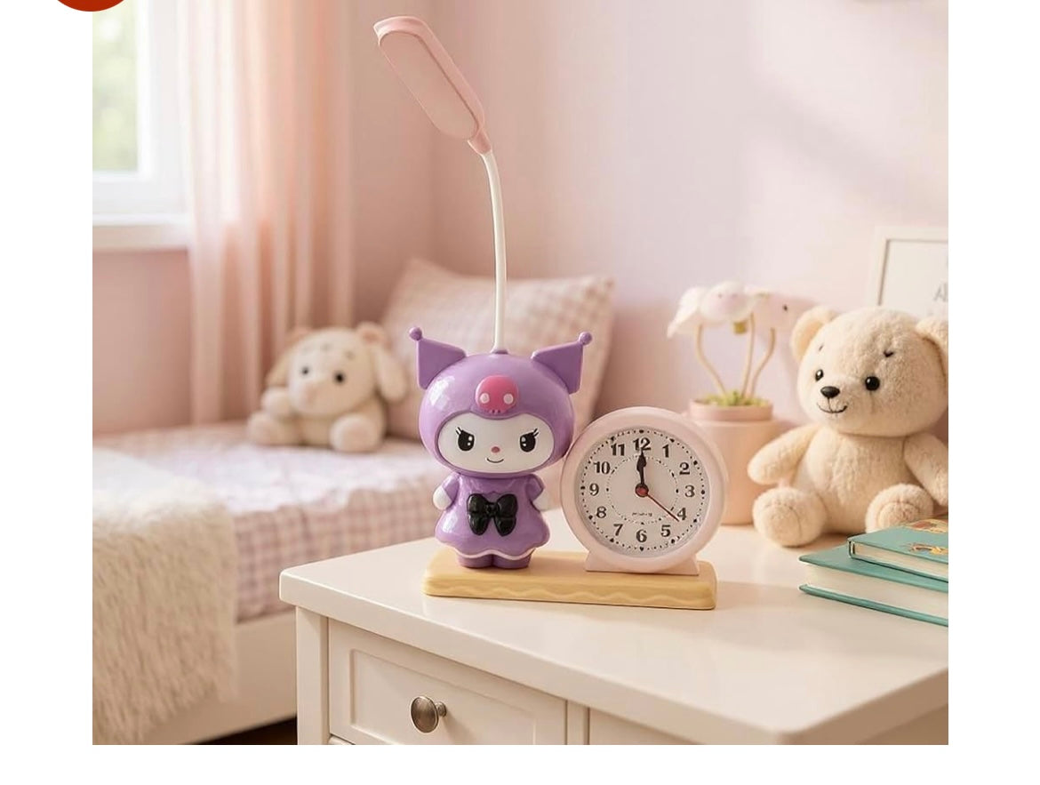 Cutest 2-in-1 Kuromi Desktop LED Lamp Cum Watch.