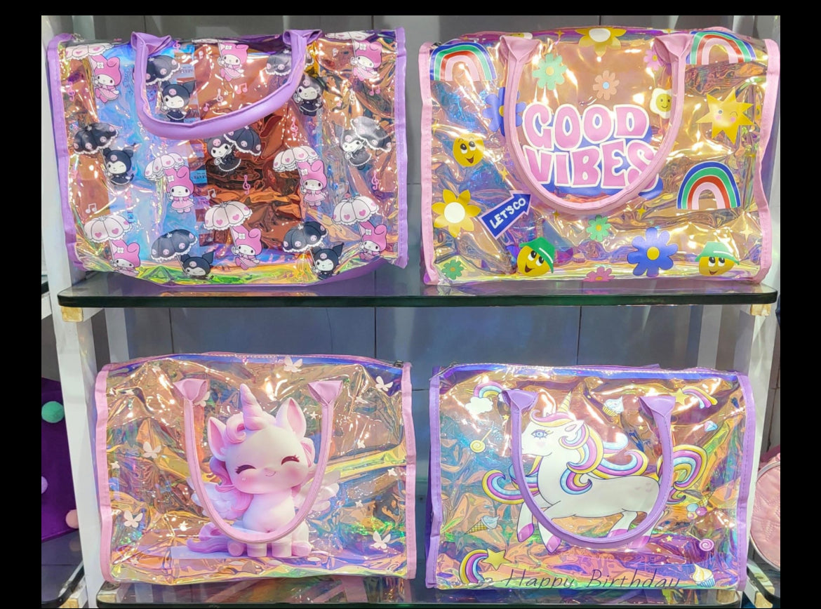 Holographic Tote Duffle Bag for Girls