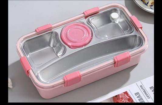 Stainless Steel Lunch Box (4 Compartment, Pastel)