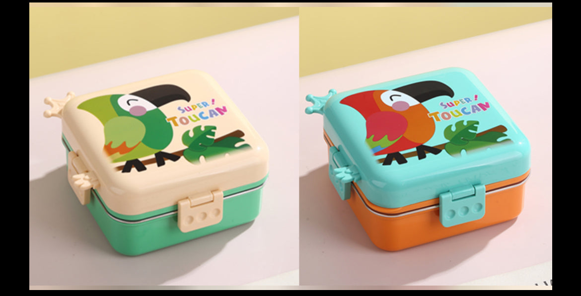 Super Toucan Cartoon Square Lunch Box for Kids