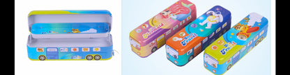 Bus-Shaped Metal Pencil Box / Stationery Organizer