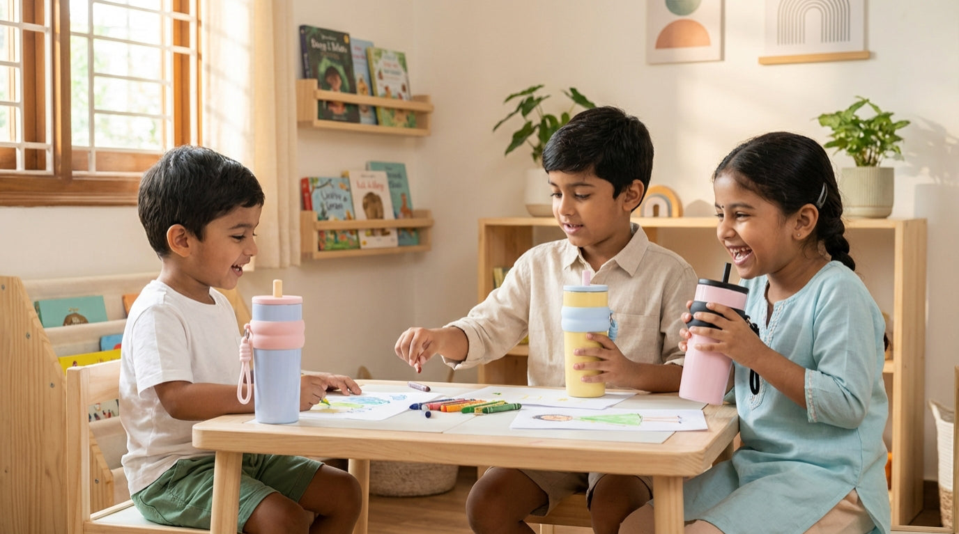 650ml | Insulated Kids | Sipper Bottle | Leak-Proof |  Water Bottle with Carry Strap.