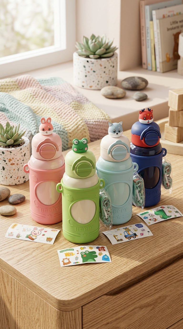 WATER BOTTLE IN PASTEL COLOURS WITH A SILICONE COVER |  650 ML | STAINLESS STEEL