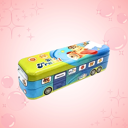 Bus-Shaped Metal Pencil Box/Stationery Organizer
