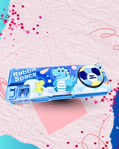 Girls/boys Dream Pencil Case, Pink and Purple, Plastic Storage Box with Mirror, School Stationery Organizer by katty mao.