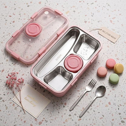 Stainless Steel Lunch Box (4 Compartment, Pastel)