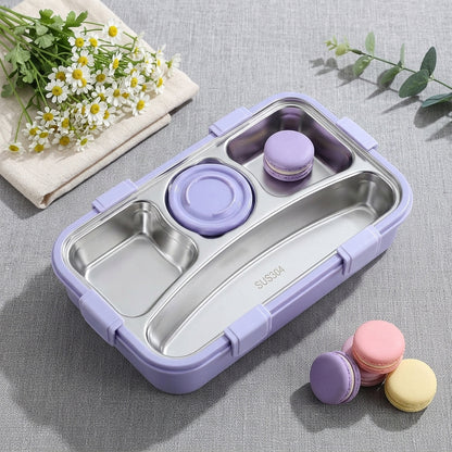 Stainless Steel Lunch Box (4 Compartment, Pastel)