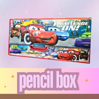 Pencil Case, Purple Plastic Storage Box with Holographic Design, School Stationery Organizer for Kids