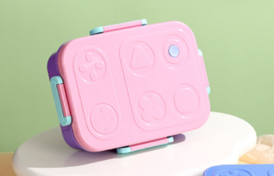 Kids Stainless Steel Bento Lunch Box Set with Game Controller Style Lid