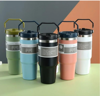 900 ML Stainless Steel Car Thermos Outdoor Sports Water Kettle Portable Gym Outdoor Bottle Cold and Hot Double-Layer Insulated Cup Tumbler by Kattymao
