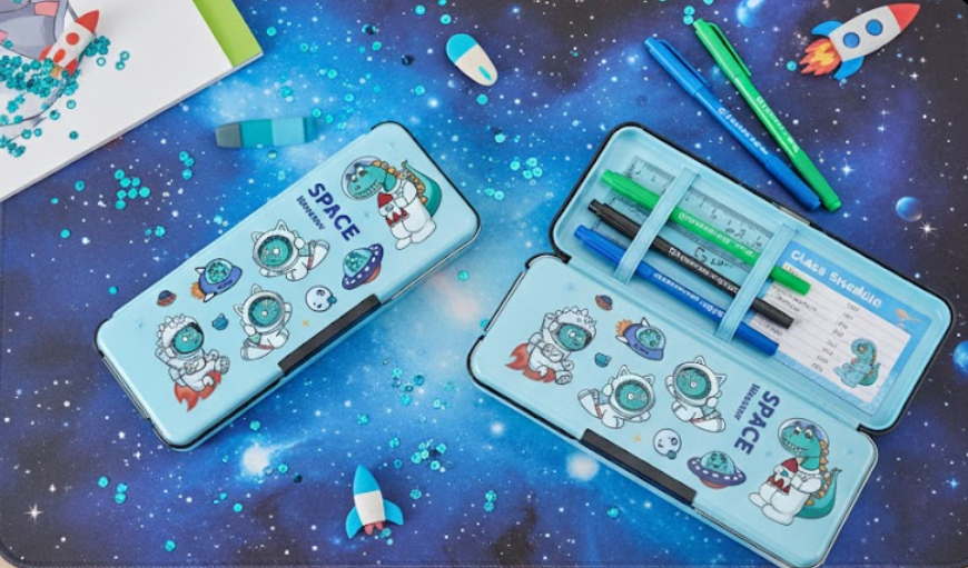Pastel Pencil Box | Secure Snap Lock | School Stationery Case | Lightweight | Durable Plastic Organizer