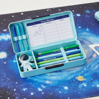 Pastel Pencil Box | Secure Snap Lock | School Stationery Case | Lightweight | Durable Plastic Organizer