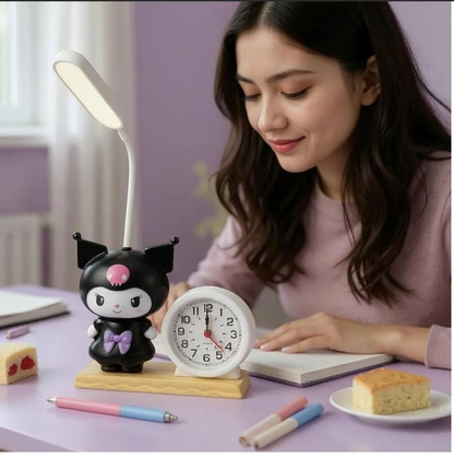 Cutest 2-in-1 Kuromi Desktop LED Lamp Cum Watch.