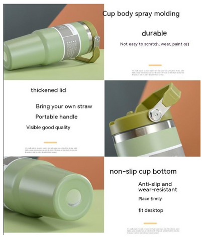 900 ML Stainless Steel Car Thermos Outdoor Sports Water Kettle Portable Gym Outdoor Bottle Cold and Hot Double-Layer Insulated Cup Tumbler by Kattymao