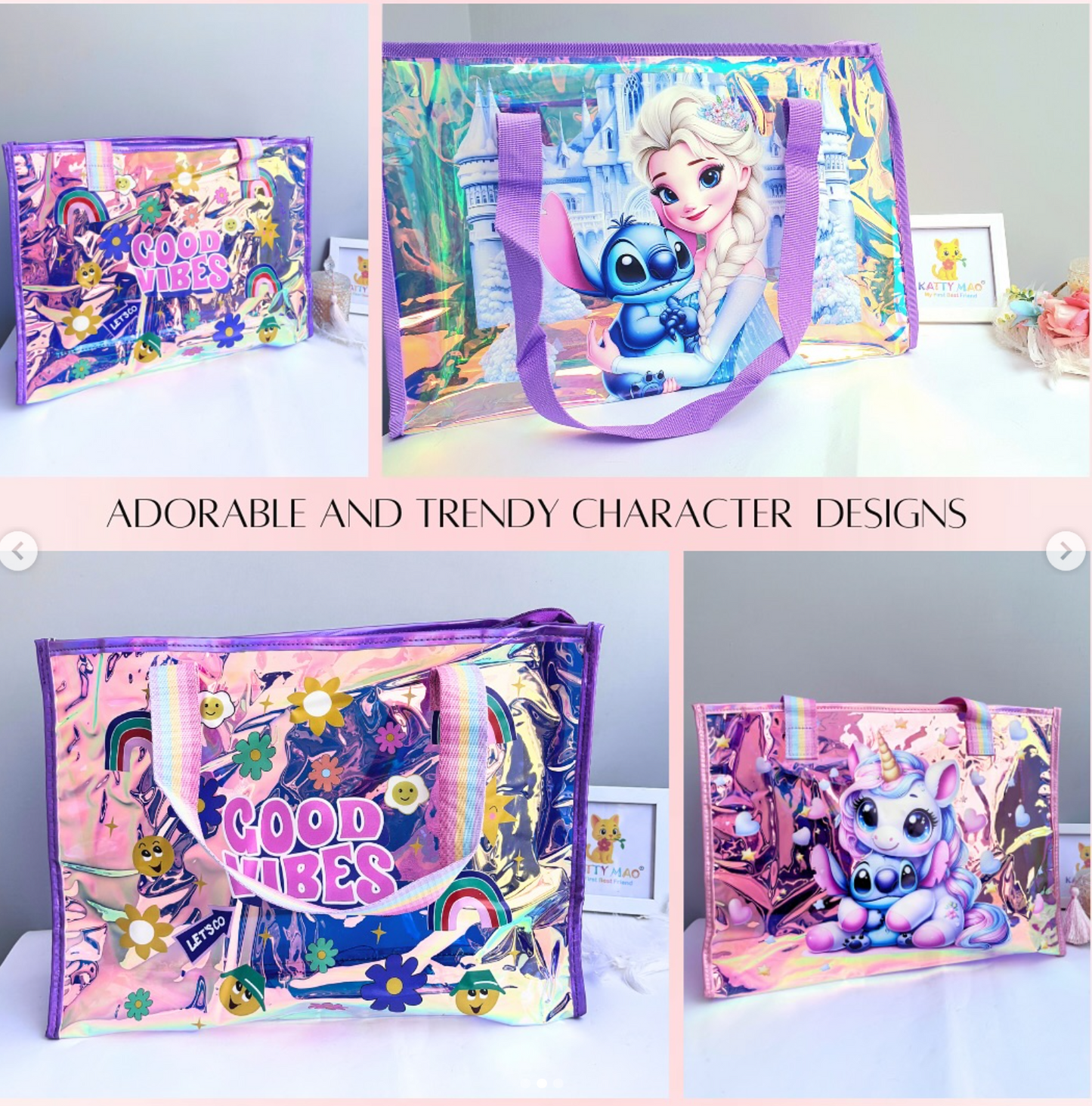 Holographic Tote Duffle Bag for Girls