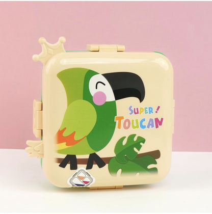 Super Toucan Cartoon Square Lunch Box for Kids