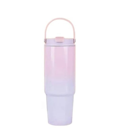 Gradient insulated travel tumbler, 900ml, double wall, stainless steel, Hot & cold drinks. with handle & lid by Kattymao