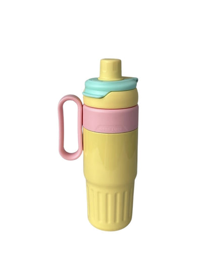 750ml Insulated Water Bottle (Pastel Pink & Light Blue) - Hot & Cold Double Wall Tumbler with Handle, Straw & Spout Lid for Gym, Office, Travel by KATTY MAO My First Best Friend