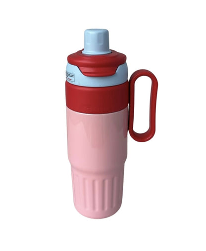 750ml Insulated Water Bottle (Pastel Pink & Light Blue) - Hot & Cold Double Wall Tumbler with Handle, Straw & Spout Lid for Gym, Office, Travel by KATTY MAO My First Best Friend