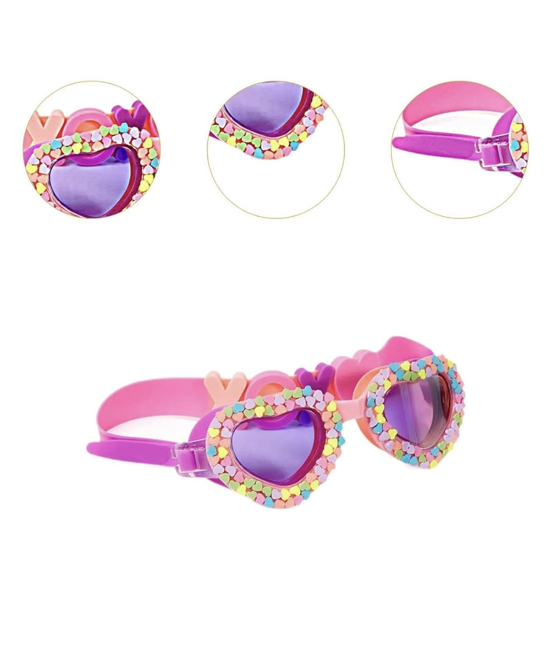 Kids Swim heart shaped Goggles Child Swimming Goggles for Learning Swimming Outdoor Party Rainbow Heart Patch | Water Sports | Swimming | Goggles