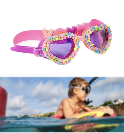 Kids Swim heart shaped Goggles Child Swimming Goggles for Learning Swimming Outdoor Party Rainbow Heart Patch | Water Sports | Swimming | Goggles