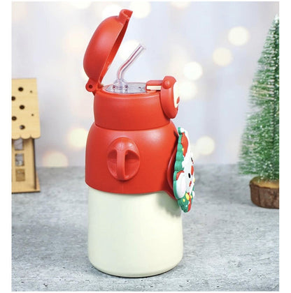 KATTY MAO My First Best Friend Christmas Water Bottle for Kids, Mouse Design, Red and White, 7.5 inch Height, 9 cm Width