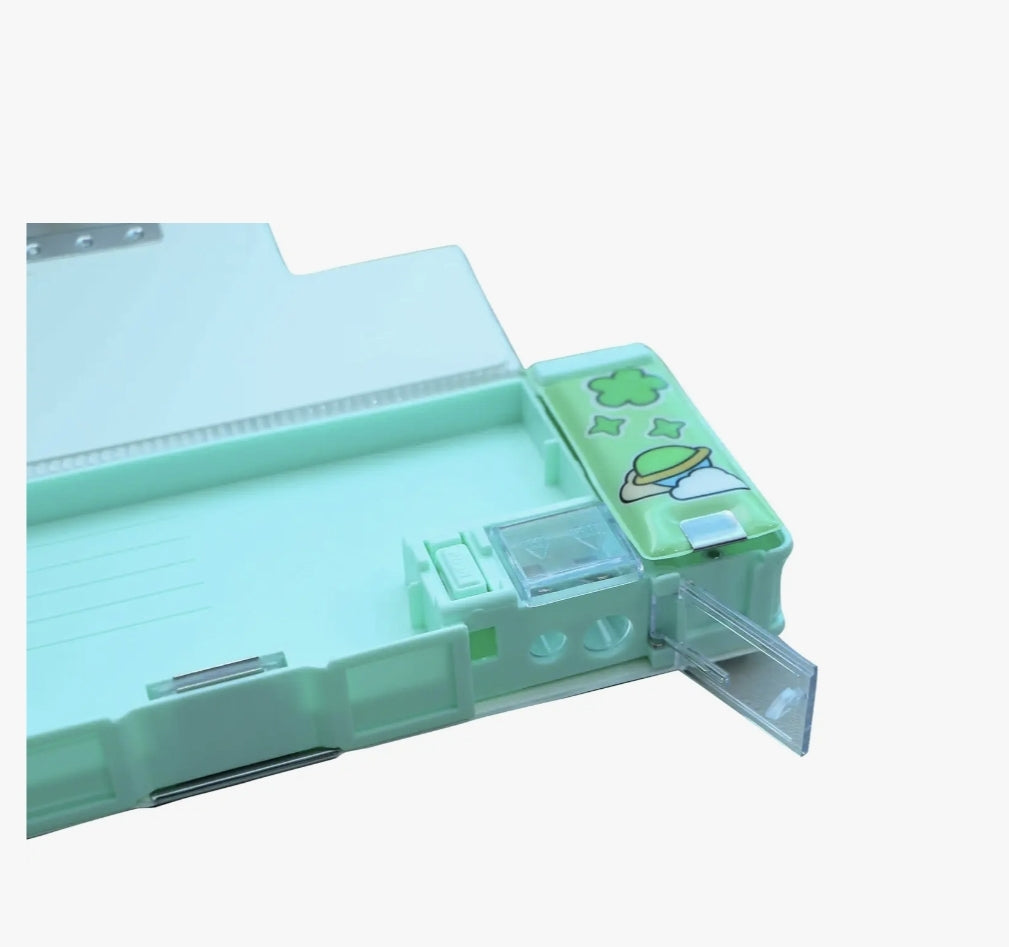 KATTY MAO My First Best Friend Cute Animal Pencil Box Set, Decorative School Supply Storage Cases with 3D Characters, Blue and Green, Globe Fish, Panda, Lion Design