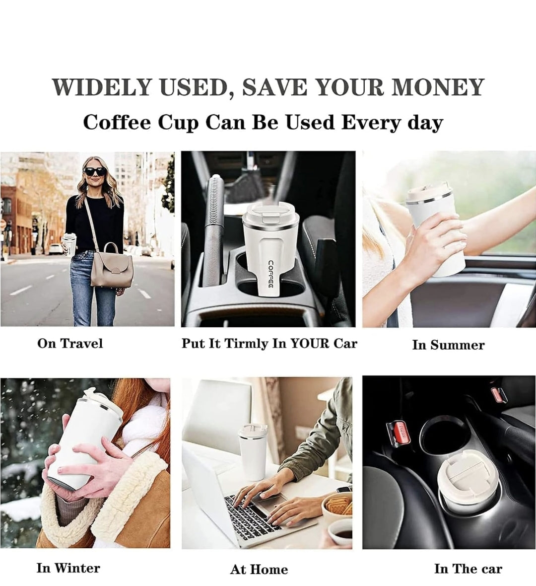 450ml | Reusable Travel Coffee Cup | Leak-Proof Lid | On-The-Go Ready  Premium Coffee Tumbler | Temperature Locked | Daily Use Essential