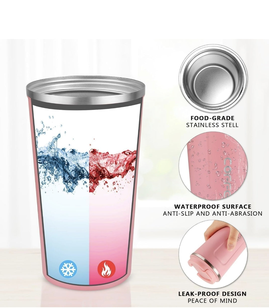 450ml | Reusable Travel Coffee Cup | Leak-Proof Lid | On-The-Go Ready  Premium Coffee Tumbler | Temperature Locked | Daily Use Essential