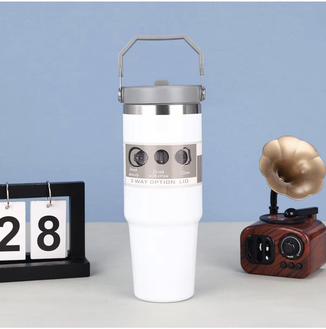 900 ML Stainless Steel Car Thermos Outdoor Sports Water Kettle Portable Gym Outdoor Bottle Cold and Hot Double-Layer Insulated Cup Tumbler by Kattymao