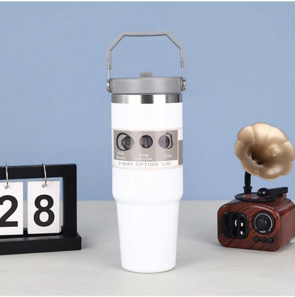 900 ML Stainless Steel Car Thermos Outdoor Sports Water Kettle Portable Gym Outdoor Bottle Cold and Hot Double-Layer Insulated Cup Tumbler by Kattymao