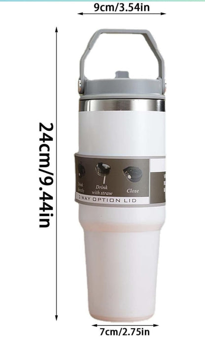 900 ML Stainless Steel Car Thermos Outdoor Sports Water Kettle Portable Gym Outdoor Bottle Cold and Hot Double-Layer Insulated Cup Tumbler by Kattymao