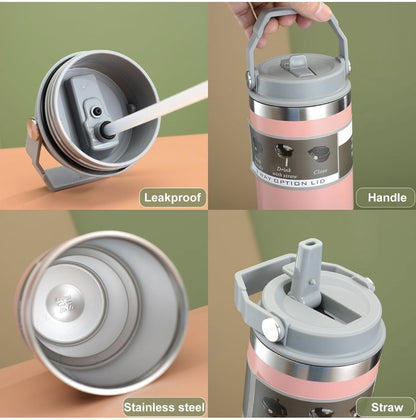 900 ML Stainless Steel Car Thermos Outdoor Sports Water Kettle Portable Gym Outdoor Bottle Cold and Hot Double-Layer Insulated Cup Tumbler by Kattymao