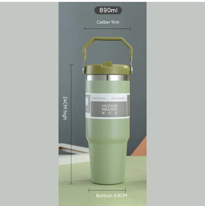 900 ML Stainless Steel Car Thermos Outdoor Sports Water Kettle Portable Gym Outdoor Bottle Cold and Hot Double-Layer Insulated Cup Tumbler by Kattymao